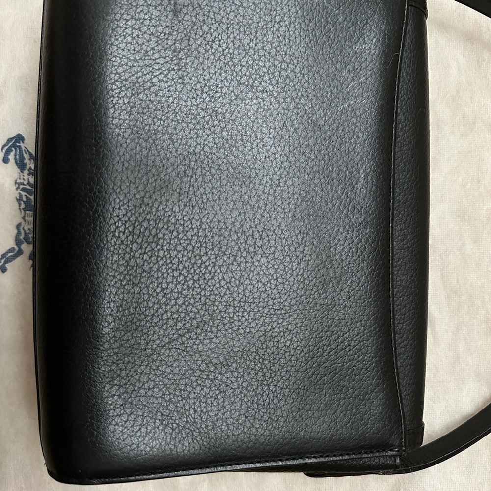BURBERRY Shoulder Bag Crossbody Pochette Horse Logo Leather Black fashion goods - Picture 2 of 9